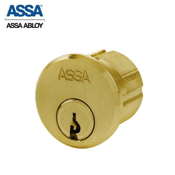 Assa Abloy 1-1/4" Maximum+ Mortise Cylinder Bright Brass Adams Rite Cam ASS-9852-1-605-COMP-0A7
